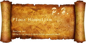 Placz Hippolita névjegykártya